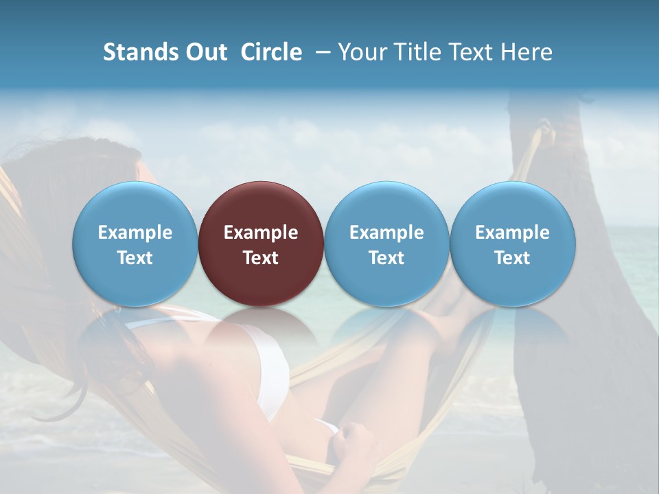 A Woman Laying In A Hammock On The Beach PowerPoint Template