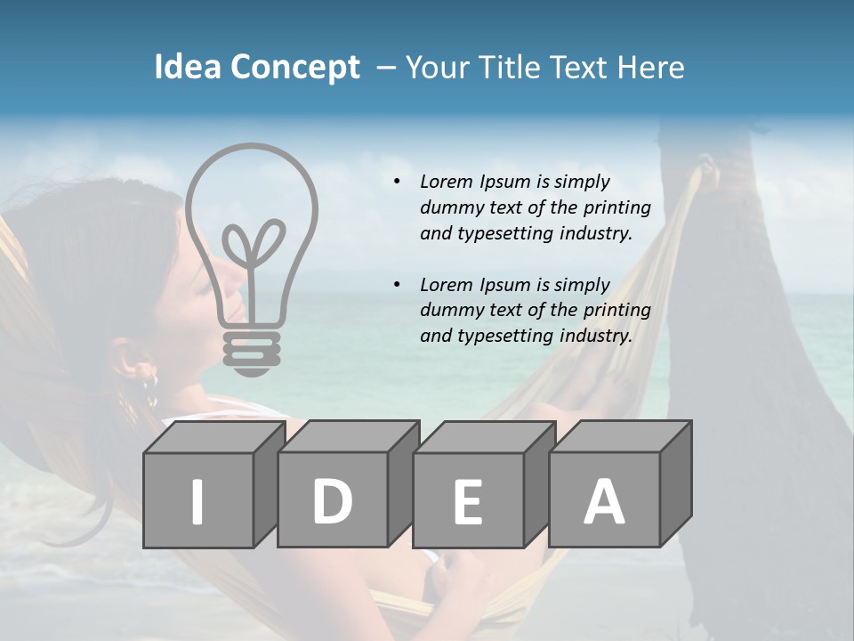 A Woman Laying In A Hammock On The Beach PowerPoint Template