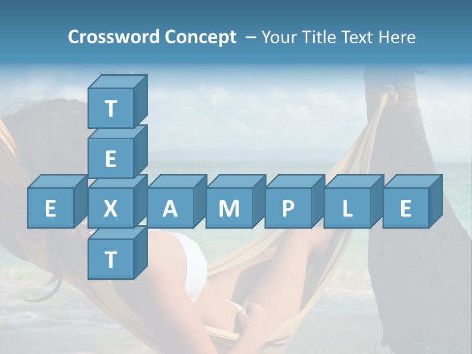 A Woman Laying In A Hammock On The Beach PowerPoint Template