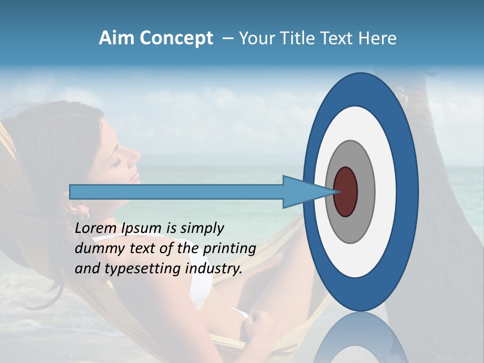 A Woman Laying In A Hammock On The Beach PowerPoint Template