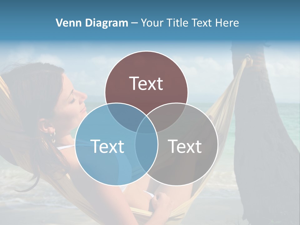 A Woman Laying In A Hammock On The Beach PowerPoint Template