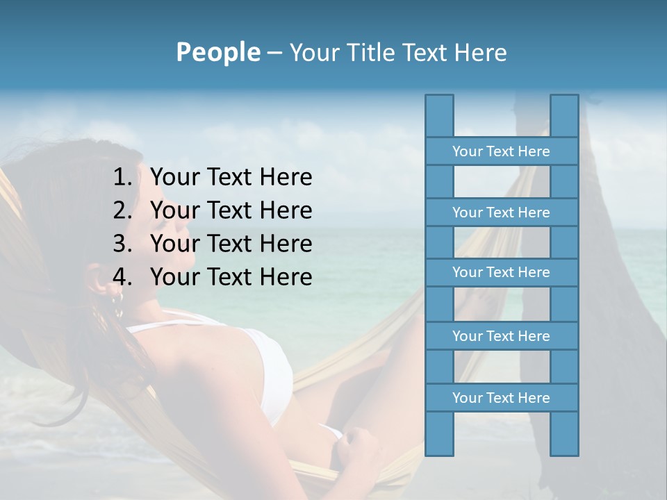 A Woman Laying In A Hammock On The Beach PowerPoint Template
