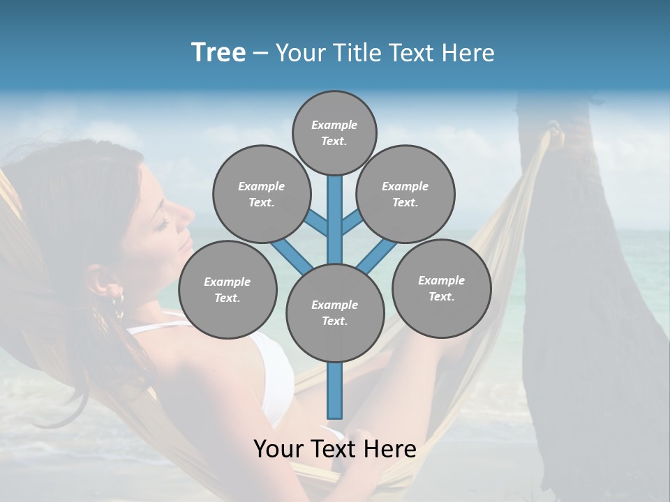 A Woman Laying In A Hammock On The Beach PowerPoint Template