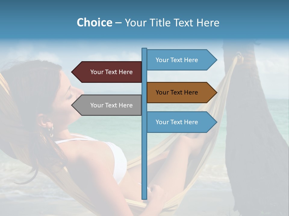 A Woman Laying In A Hammock On The Beach PowerPoint Template