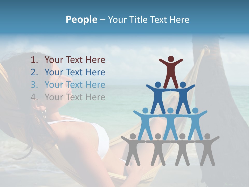 A Woman Laying In A Hammock On The Beach PowerPoint Template
