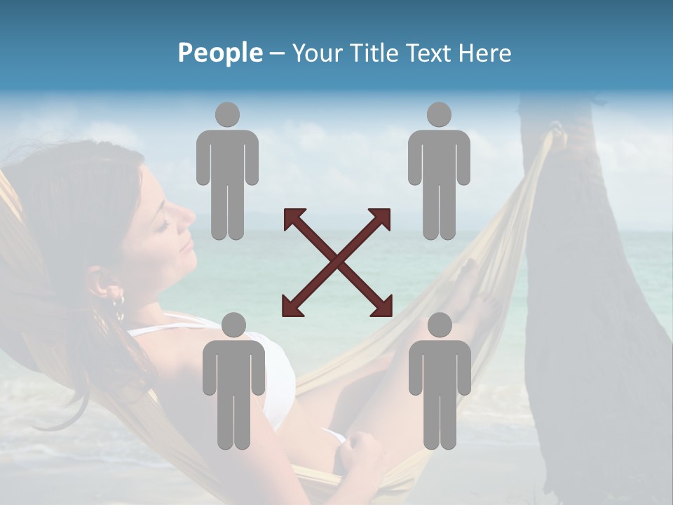 A Woman Laying In A Hammock On The Beach PowerPoint Template