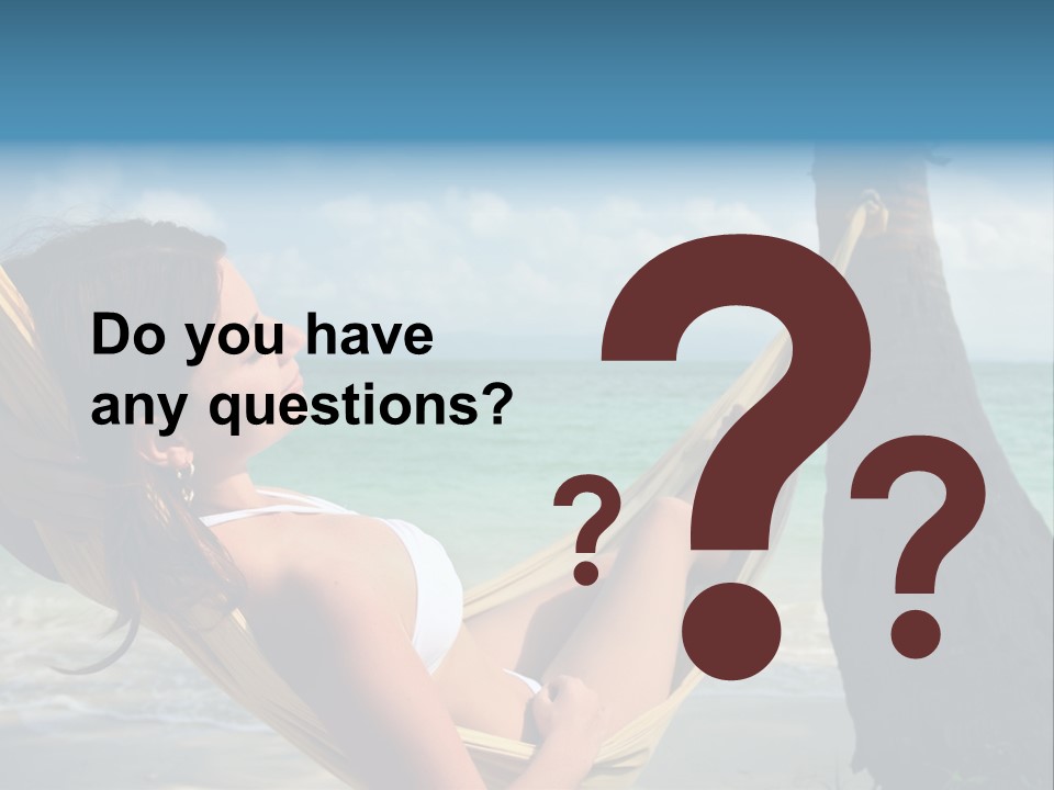 A Woman Laying In A Hammock On The Beach PowerPoint Template