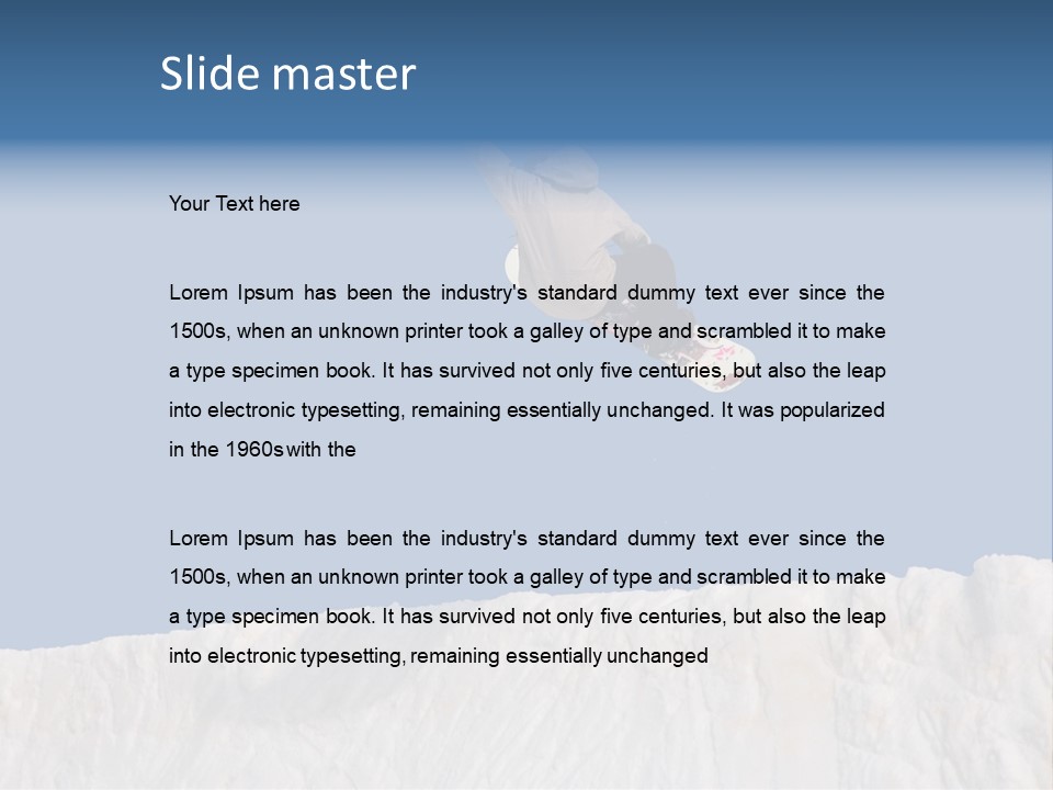 A Snowboarder In The Air Doing A Trick PowerPoint Template