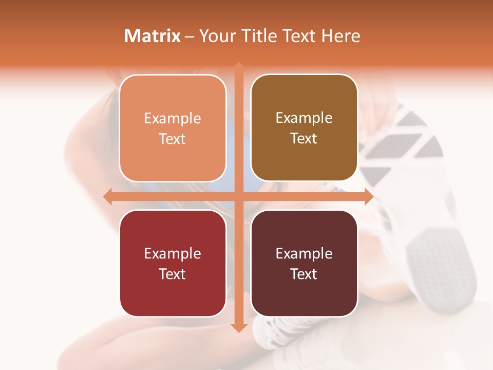 A Woman In A Blue Tank Top Is Holding A Shoe PowerPoint Template