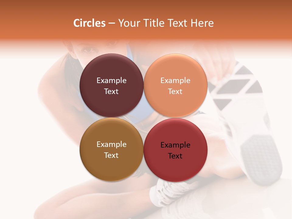 A Woman In A Blue Tank Top Is Holding A Shoe PowerPoint Template