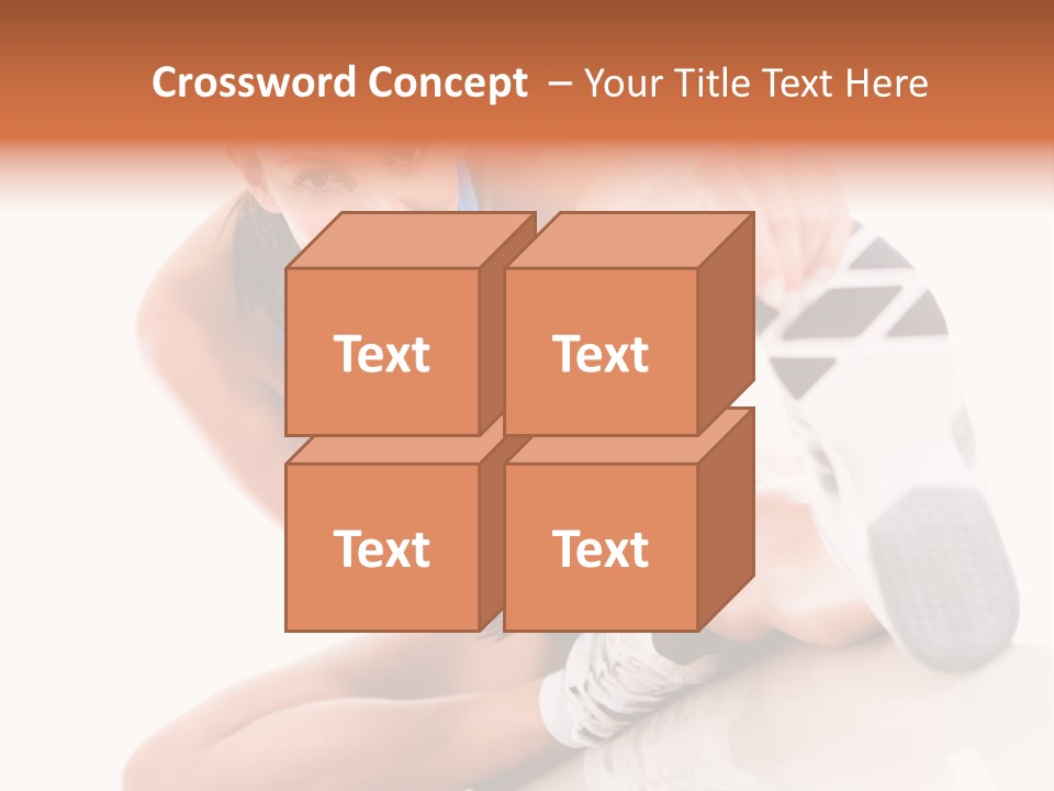 A Woman In A Blue Tank Top Is Holding A Shoe PowerPoint Template