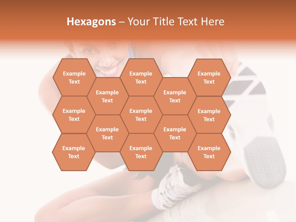 A Woman In A Blue Tank Top Is Holding A Shoe PowerPoint Template