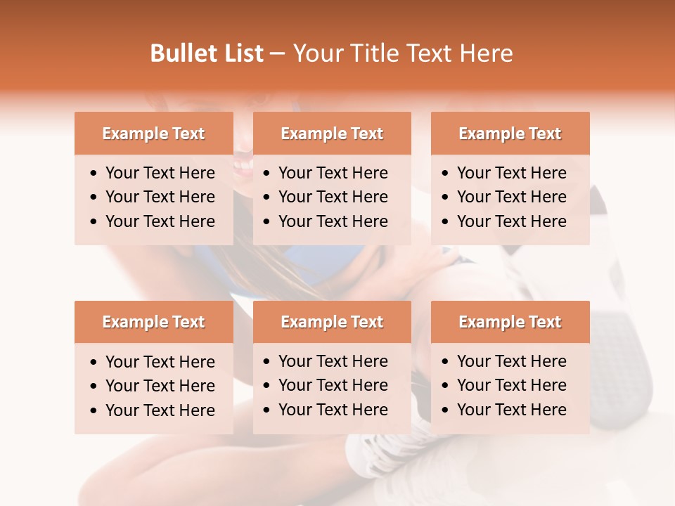 A Woman In A Blue Tank Top Is Holding A Shoe PowerPoint Template