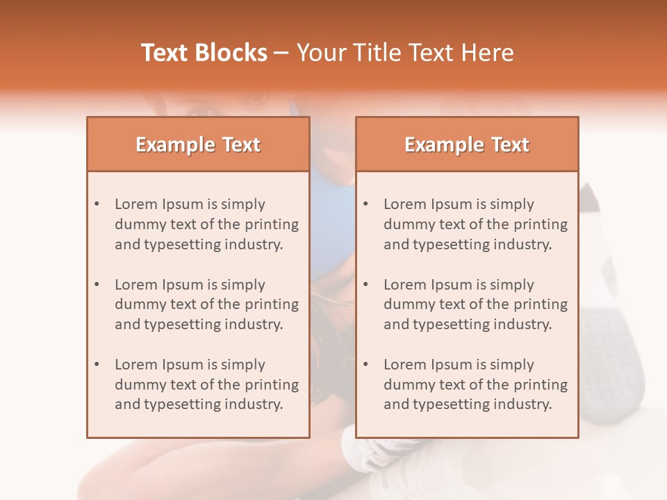 A Woman In A Blue Tank Top Is Holding A Shoe PowerPoint Template