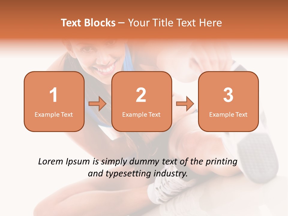 A Woman In A Blue Tank Top Is Holding A Shoe PowerPoint Template