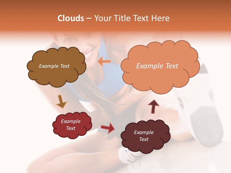 A Woman In A Blue Tank Top Is Holding A Shoe PowerPoint Template