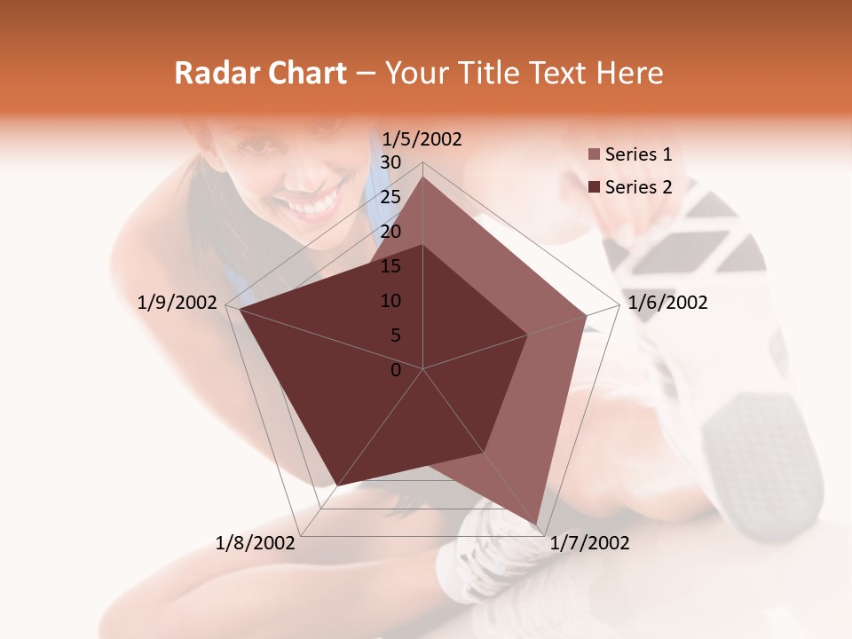 A Woman In A Blue Tank Top Is Holding A Shoe PowerPoint Template