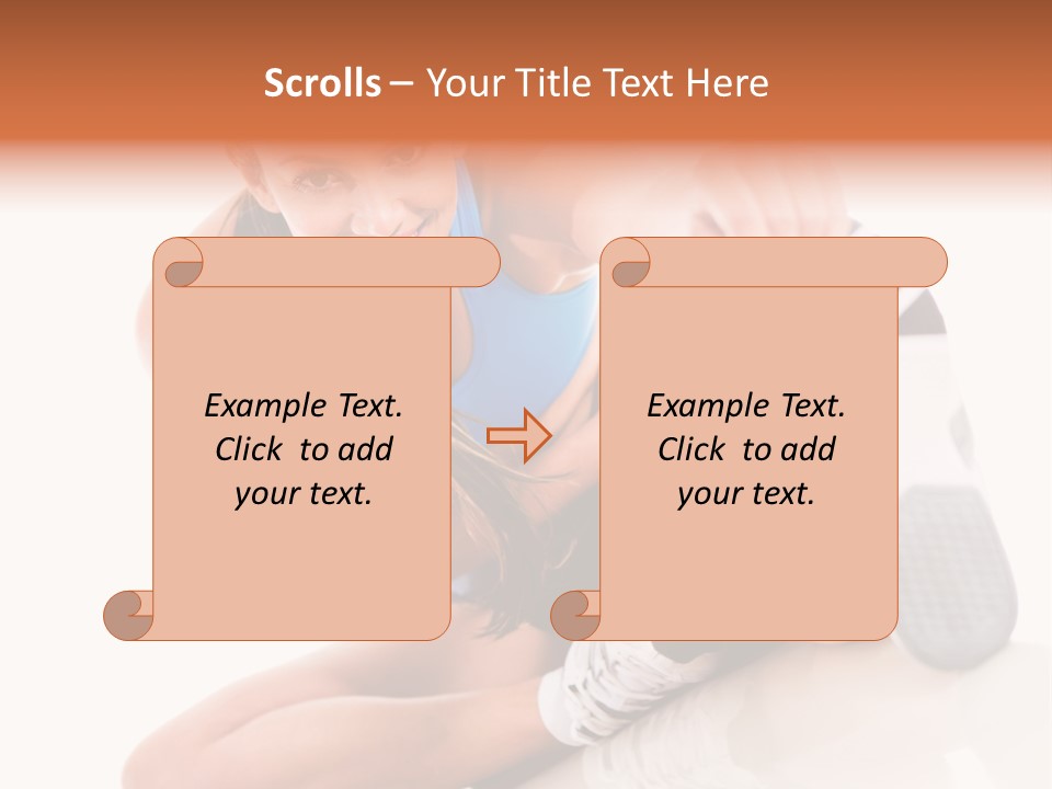 A Woman In A Blue Tank Top Is Holding A Shoe PowerPoint Template