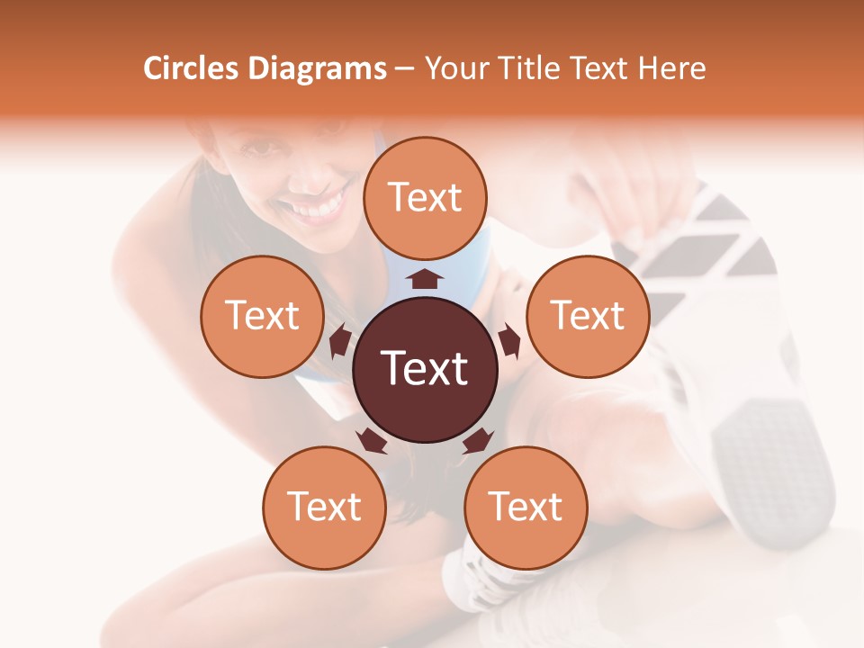 A Woman In A Blue Tank Top Is Holding A Shoe PowerPoint Template