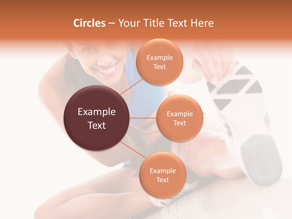 A Woman In A Blue Tank Top Is Holding A Shoe PowerPoint Template