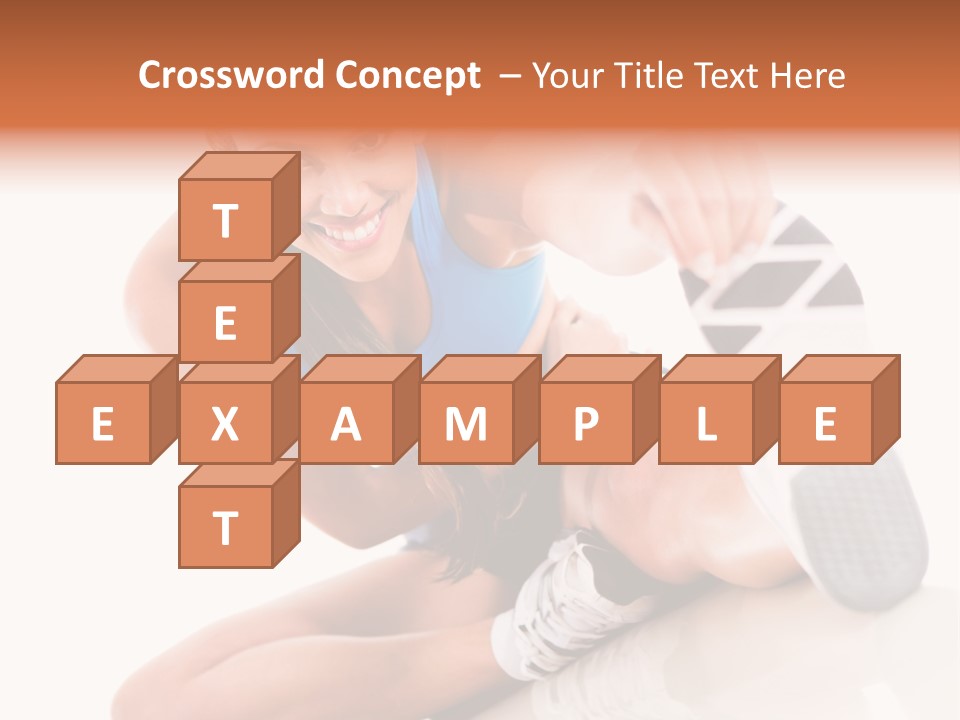 A Woman In A Blue Tank Top Is Holding A Shoe PowerPoint Template