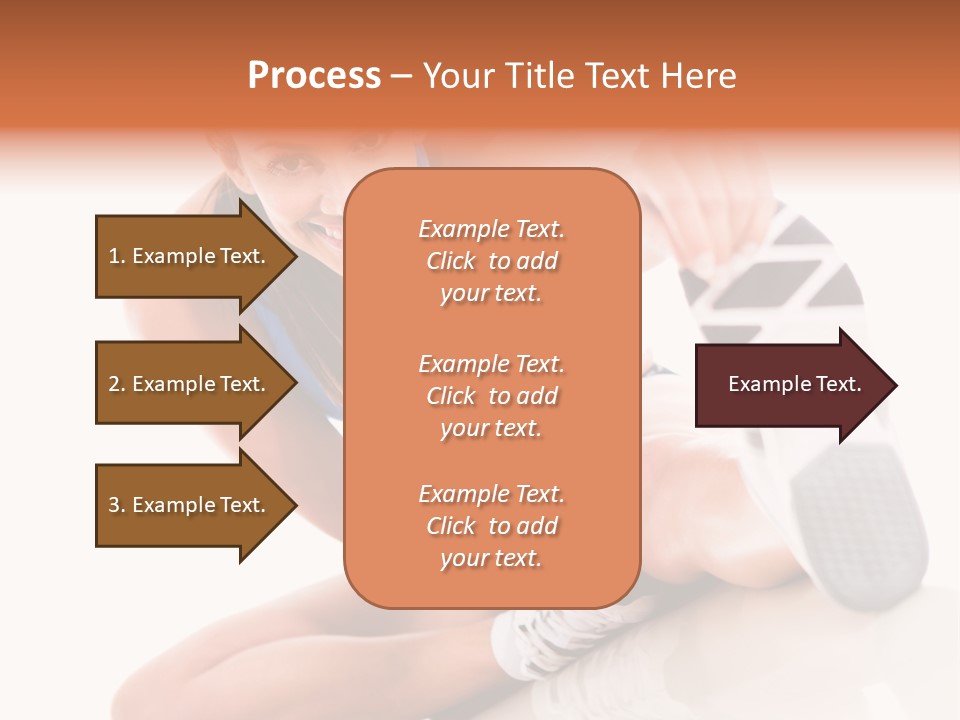 A Woman In A Blue Tank Top Is Holding A Shoe PowerPoint Template