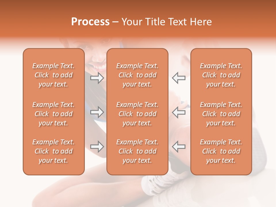 A Woman In A Blue Tank Top Is Holding A Shoe PowerPoint Template