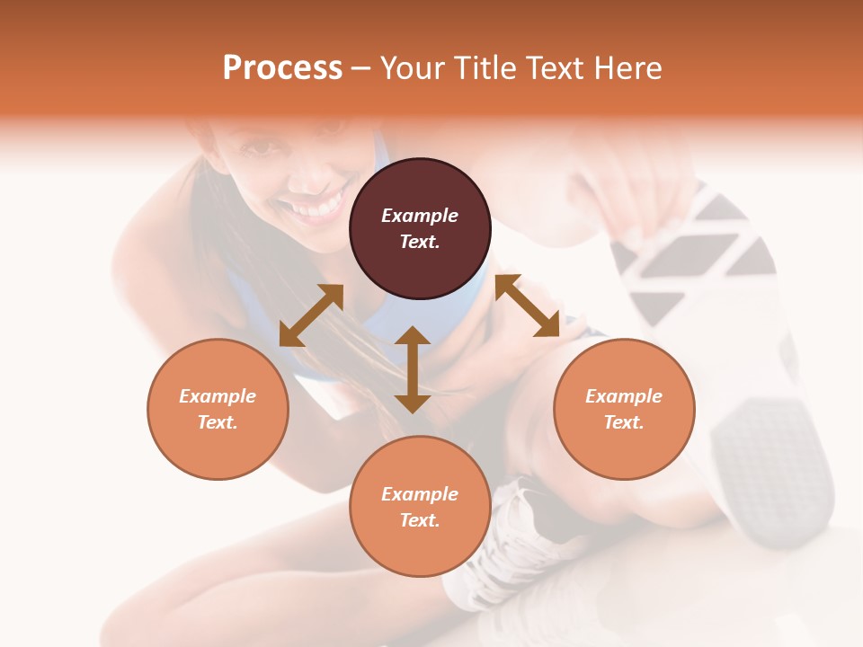 A Woman In A Blue Tank Top Is Holding A Shoe PowerPoint Template