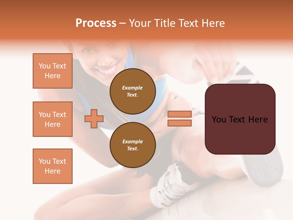 A Woman In A Blue Tank Top Is Holding A Shoe PowerPoint Template