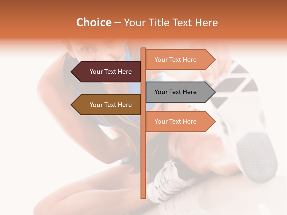 A Woman In A Blue Tank Top Is Holding A Shoe PowerPoint Template