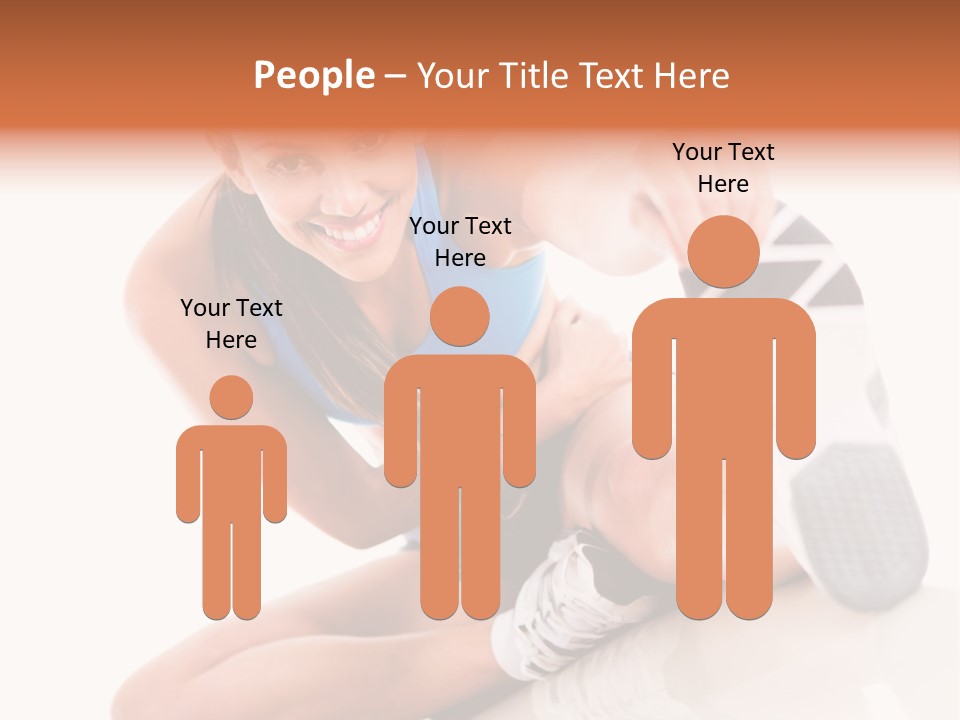 A Woman In A Blue Tank Top Is Holding A Shoe PowerPoint Template