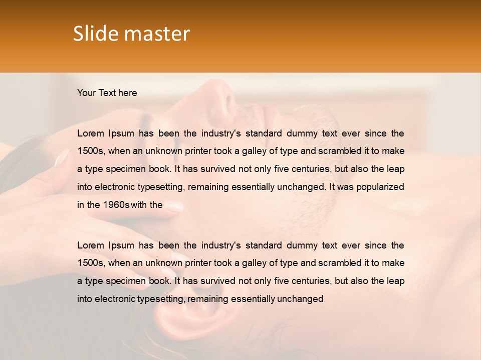 A Man Getting A Facial Massage From A Woman PowerPoint Template