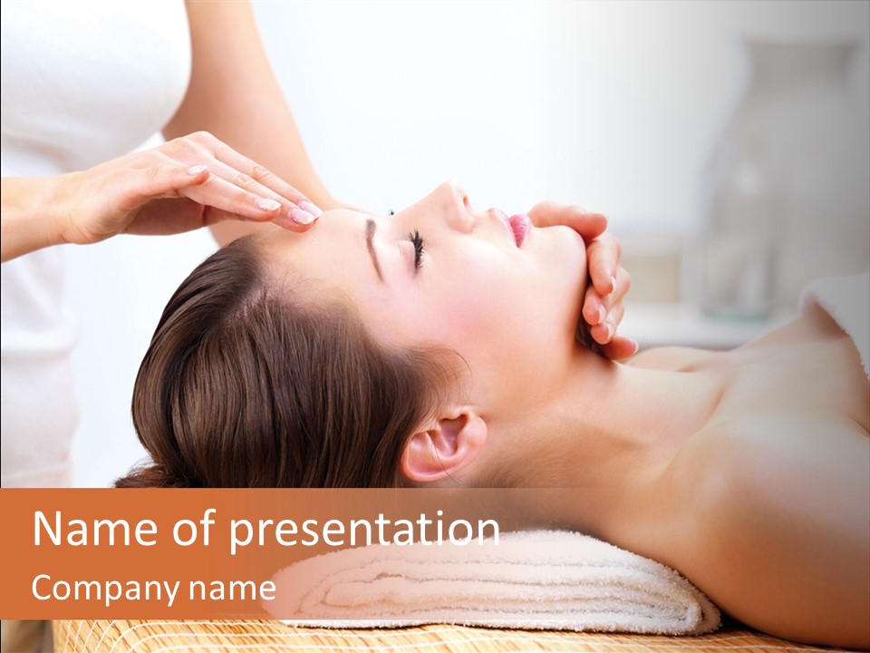 A Woman Getting A Facial Massage At A Spa PowerPoint Template