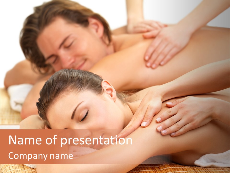 A Woman Getting A Back Massage From A Man PowerPoint Template
