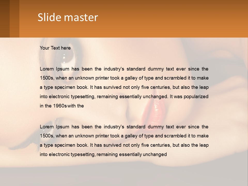 A Woman Laying Down With Her Eyes Closed PowerPoint Template