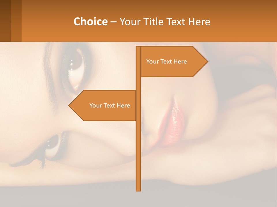 A Woman Laying Down With Her Eyes Closed PowerPoint Template