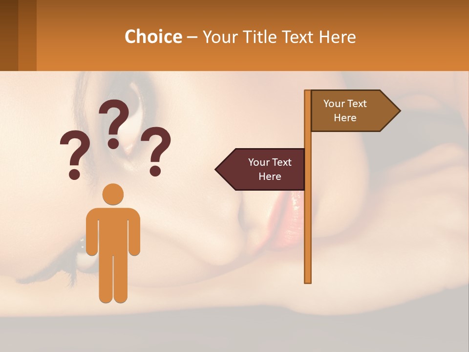 A Woman Laying Down With Her Eyes Closed PowerPoint Template