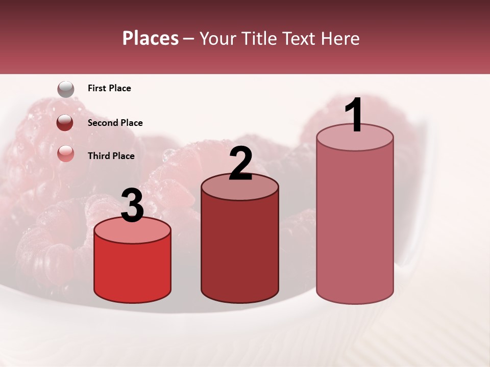 Closeup Fresh Raspberry PowerPoint Template