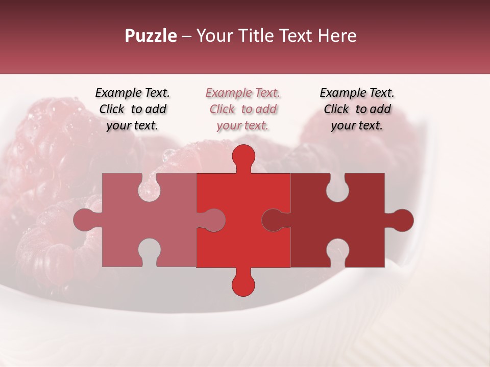 Closeup Fresh Raspberry PowerPoint Template