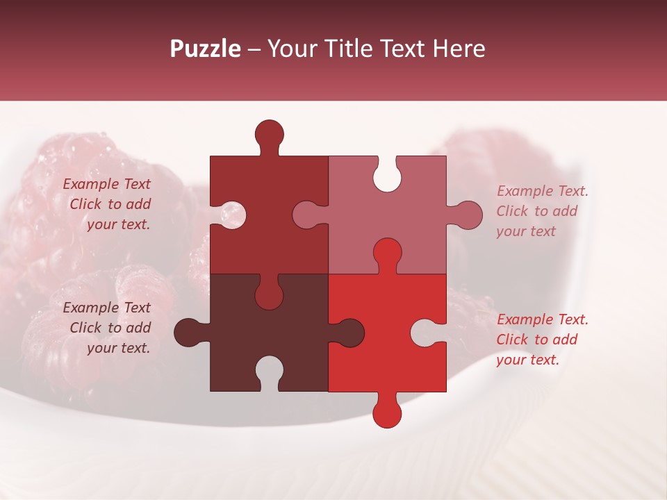 Closeup Fresh Raspberry PowerPoint Template