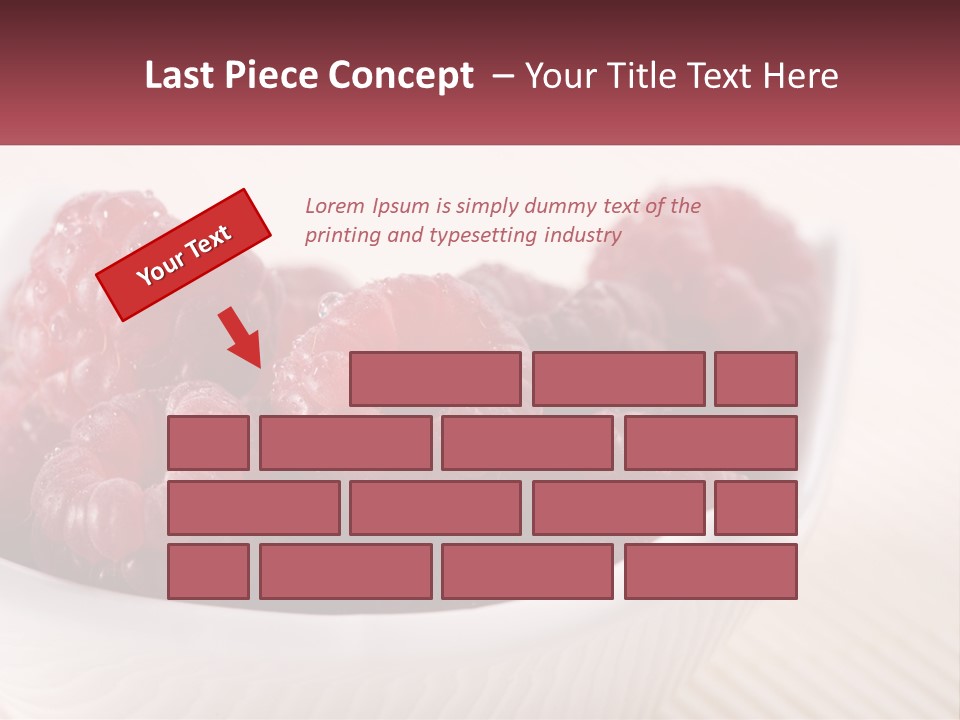 Closeup Fresh Raspberry PowerPoint Template