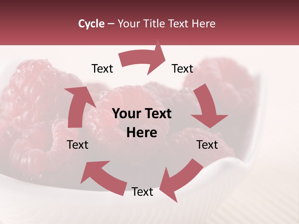 Closeup Fresh Raspberry PowerPoint Template