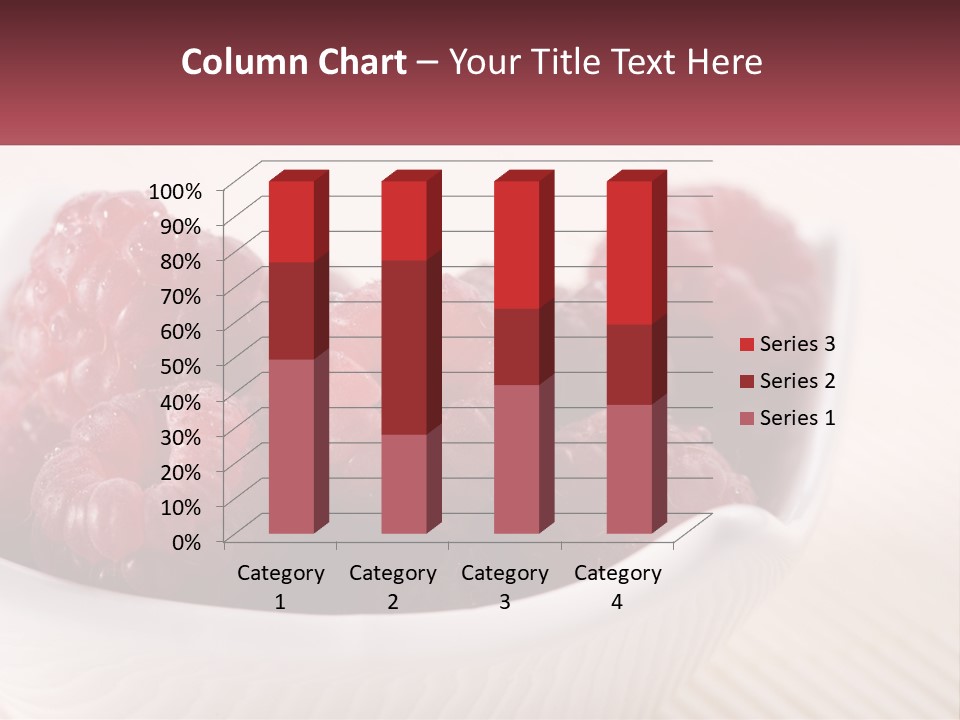Closeup Fresh Raspberry PowerPoint Template