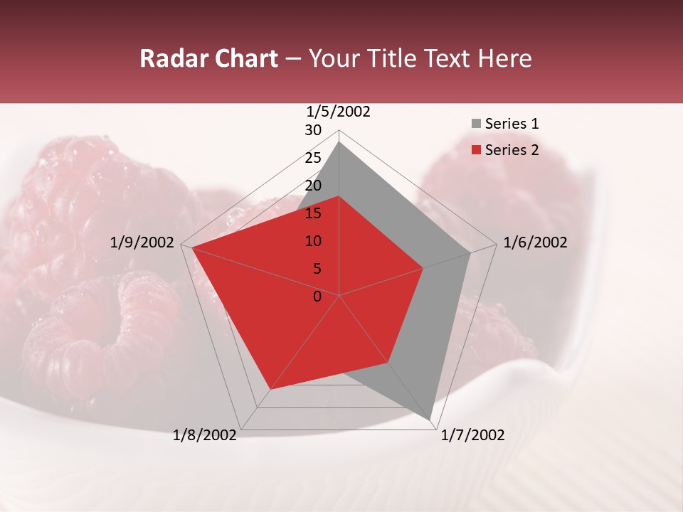 Closeup Fresh Raspberry PowerPoint Template