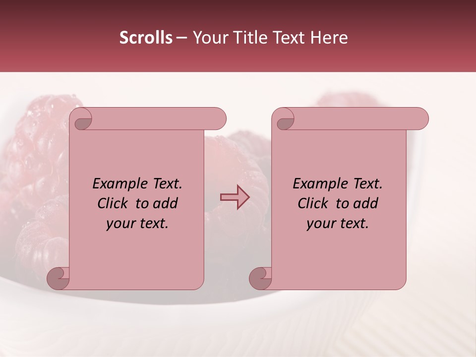 Closeup Fresh Raspberry PowerPoint Template