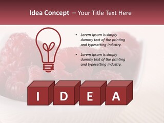 Closeup Fresh Raspberry PowerPoint Template