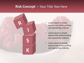 Closeup Fresh Raspberry PowerPoint Template