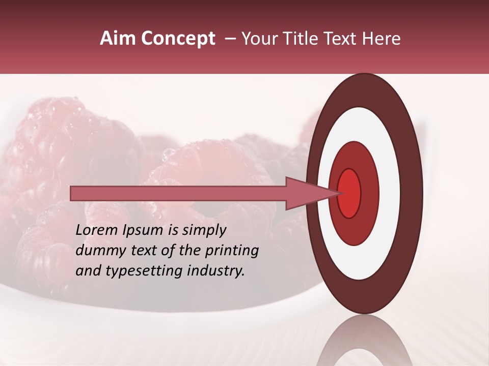 Closeup Fresh Raspberry PowerPoint Template