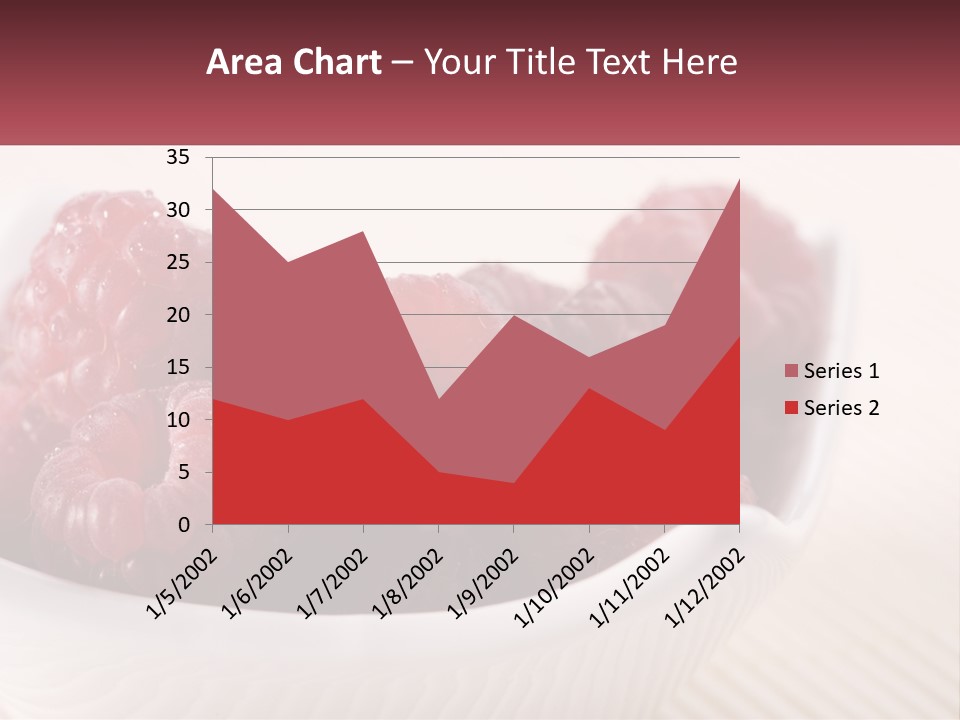 Closeup Fresh Raspberry PowerPoint Template