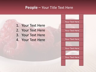 Closeup Fresh Raspberry PowerPoint Template